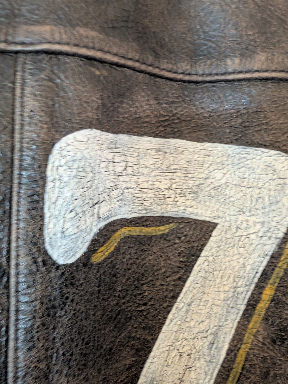 Ralph Lauren Vintage Men's Hand Painted Brown Distressed Leather Rider Jacket - Picture 11 of 16